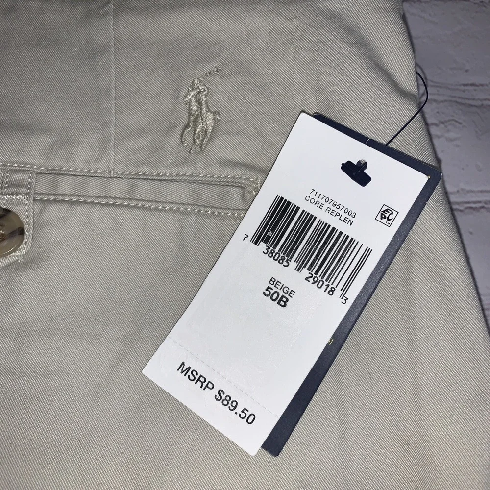 Polo Ralph Lauren Shorts Men's 50 Beige Chinos Stretch Classic Fit 9
